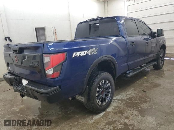 2024 Nissan Titan SV with VIN 1N6AA1FB2RN104714, listed as a Copart auction lot 56576955 with 25,800 mi miles and Salvage title. Bid and sale history available at DreamBid. Image 3.