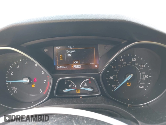 2015 Ford Focus SE with VIN 1FADP3K2XFL319559, listed as a IAAI auction lot 42205107 with 184,499 mi miles. Bid and sale history available at carsss.com. Image 7.