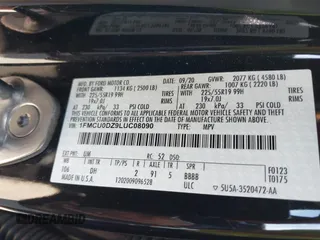 2020 Ford Escape Titanium Hybrid with VIN 1FMCU0DZ9LUC08090, listed as a IAAI auction lot 41674697 with 43,586 mi miles and . Bid and sale history available at DreamBid. Image 9.