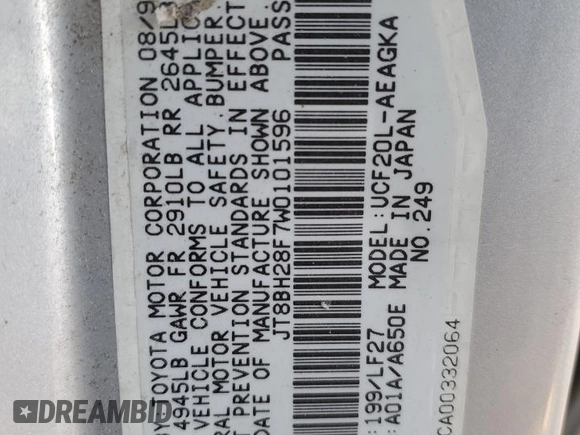 1998 Lexus LS 400 z VIN JT8BH28F7W0101596, wystawiony jako Copart lot #42779415 z przebiegiem 278 995 mil mil oraz Szkoda całkowita • Salvage title. Historia ofert i sprzedaży dostępna na DreamBid. Obrazek 12.