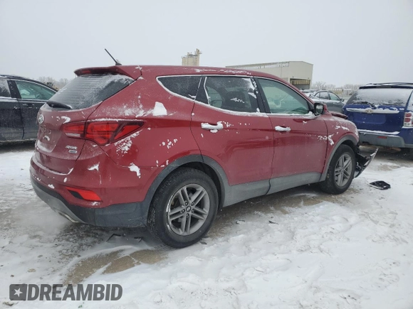 2018 Hyundai Santa Fe 2.4L z VIN 5XYZTDLB0JG547428, wystawiony jako Copart lot #45593005 z przebiegiem 51 394 mil mil oraz Szkoda całkowita • Salvage title. Historia ofert i sprzedaży dostępna na DreamBid. Obrazek 3.