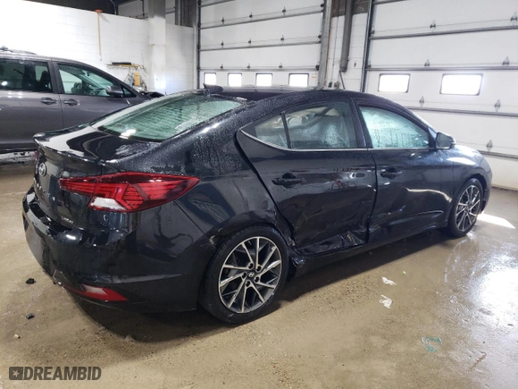 2019 Hyundai Elantra SEL with VIN 5NPD84LF1KH465863, listed as a Copart auction lot 48281685 with 52,907 mi miles and Salvage Title. Bid and sale history available at carsss.com. Image 3.