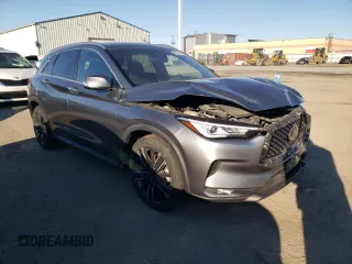 2021 Infiniti QX50 Luxe with VIN 3PCAJ5BB9MF125034, listed as a Copart auction lot 80587444 with 34,106 mi miles and Salvage Title. Bid and sale history available at DreamBid. Image 4.