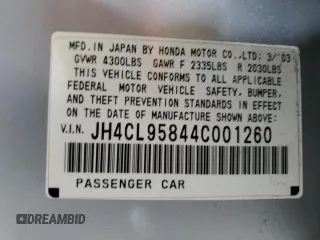 2004 Acura TSX with VIN JH4CL95844C001260, listed as a Copart auction lot 42059555 with 219,138 mi miles and Salvage title. Bid and sale history available at DreamBid. Image 14.