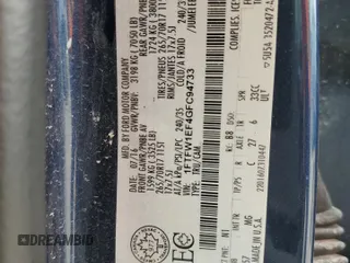 2016 Ford F-150 XLT с VIN 1FTFW1EF4GFC94733, выставлен на аукционе Copart как лот 58410495 с пробегом Не указан миль и Списание • Salvage title. История ставок и продаж доступна на DreamBid. Изображение 12.