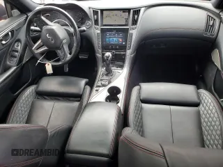 2020 Infiniti Q50 Red Sport 400 with VIN JN1FV7AR7LM660876, listed as a Copart auction lot 60872975 with 62,668 mi miles and Salvage title. Bid and sale history available at DreamBid. Image 8.