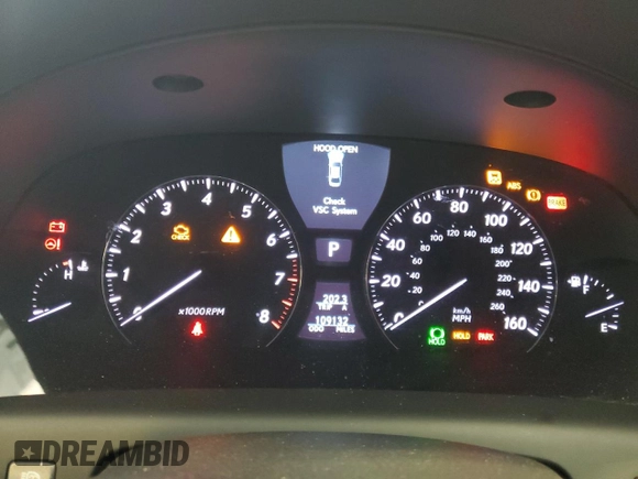 2009 Lexus LS 460 L with VIN JTHGL46FX95033756, listed as a Copart auction lot 68639234 with 109,132 mi miles and Salvage title. Bid and sale history available at DreamBid. Image 9.