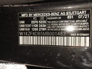 2021 Mercedes-Benz E 350 z VIN W1KZF8DB5MB001483, wystawiony jako IAAI lot #42030736 z przebiegiem Nie podano mil oraz . Historia ofert i sprzedaży dostępna na DreamBid. Obrazek 9.
