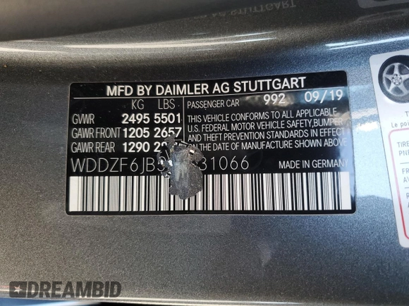 2020 Mercedes-Benz E-Class E 450 with VIN WDDZF6JB5LA731066, listed as a Copart auction lot 45364565 with 27,042 mi miles and Salvage Title. Bid and sale history available at carsss.com. Image 12.