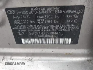2012 Hyundai Elantra Limited z VIN 5NPDH4AE4CH101447, wystawiony jako IAAI lot #42293492 z przebiegiem 211 189 mil mil oraz . Historia ofert i sprzedaży dostępna na DreamBid. Obrazek 9.