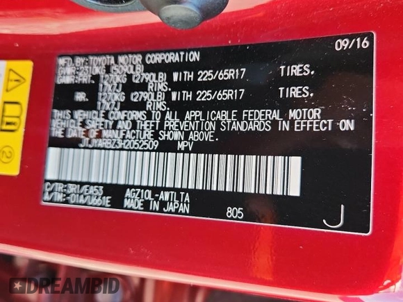 2017 Lexus NX 200t with VIN JTJYARBZ3H2052509, listed as a Copart auction lot 61944605 with 144,477 mi miles and Salvage title. Bid and sale history available at DreamBid. Image 13.