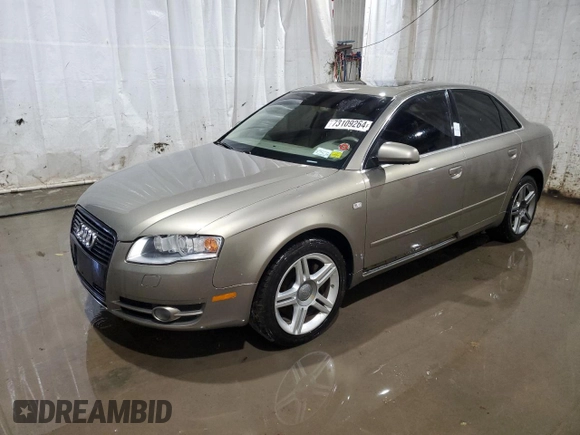 2006 Audi A4 2.0T with VIN WAUDF98E46A176649, listed as a Copart auction lot 73109264 with 0 mi miles and Salvage Title. Bid and sale history available at carsss.com. Image 1.