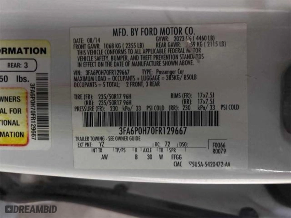 2015 Ford Fusion SE with VIN 3FA6P0H70FR129667, listed as a Copart auction lot 87131344 with 137,130 mi miles and Clean Title. Bid and sale history available at carsss.com. Image 10.