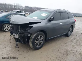2019 Nissan Pathfinder S with VIN 5N1DR2MM7KC614895, listed as a IAAI auction lot 41034424 with 81296 miles. Bid and sale history available at carsss.com. Image 18.