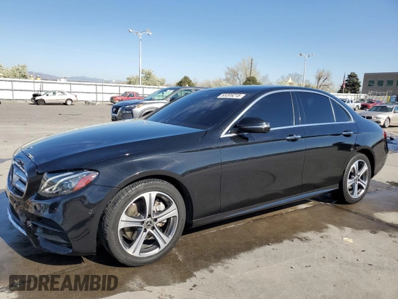 2018 Mercedes-Benz E 300 with VIN WDDZF4KBXJA464197, listed as a Copart auction lot 53205215 with 38,002 mi miles and Salvage title. Bid and sale history available at DreamBid. Image 1.
