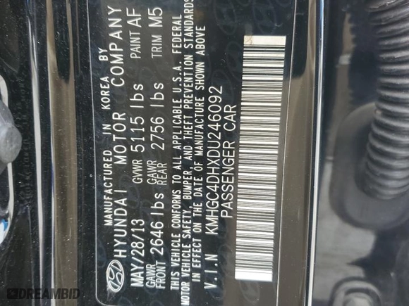 2013 Hyundai Genesis 5.0L R-Spec with VIN KMHGC4DHXDU246092, listed as a Copart auction lot 45556245 with 139,951 mi miles and Salvage Title. Bid and sale history available at carsss.com. Image 13.