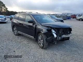 2016 Nissan Pathfinder Platinum with VIN 5N1AR2MN2GC644860, listed as a Copart auction lot 80128544 with 110,940 mi miles and Salvage Title. Bid and sale history available at carsss.com. Image 4.