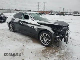 2019 Infiniti Q50 3.0t LUXE with VIN JN1EV7AR1KM590110, listed as a Copart auction lot 45049675 with 0 mi miles and Salvage Title. Bid and sale history available at carsss.com. Image 4.