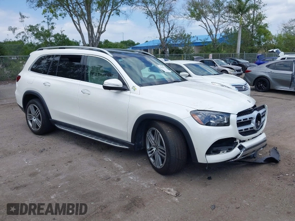 2021 Mercedes-Benz GLS 450 with VIN 4JGFF5KE3MA381420, listed as a IAAI auction lot 42055956 with 57,268 mi miles and . Bid and sale history available at DreamBid. Image 1.
