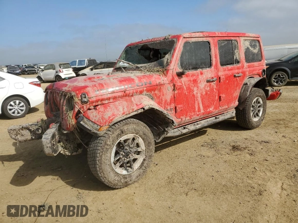 2020 Jeep Wrangler Unlimited Rubicon with VIN 1C4HJXFN3LW107654, listed as a Copart auction lot 54021595 with 39,587 mi miles and Salvage title. Bid and sale history available at DreamBid. Image 1.
