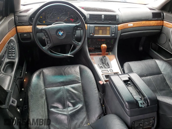 2001 BMW 7 Series 740iL with VIN WBAGH83471DP29656, listed as a Copart auction lot 49948115 with 0 mi miles and Salvage Title. Bid and sale history available at carsss.com. Image 8.