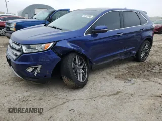 2015 Ford Edge Titanium z VIN 2FMPK4K82FBB73279, wystawiony jako Copart lot #43707385 z przebiegiem 146 111 mil mil oraz Szkody całkowita. Historia ofert i sprzedaży dostępna na DreamBid. Obrazek 1.