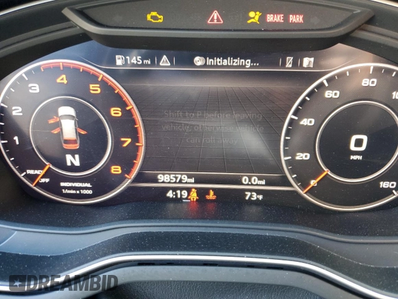 2018 Audi S4 Premium Plus with VIN WAUB4AF46JA093189, listed as a Copart auction lot 52368945 with 98,579 mi miles and Salvage Title. Bid and sale history available at carsss.com. Image 9.