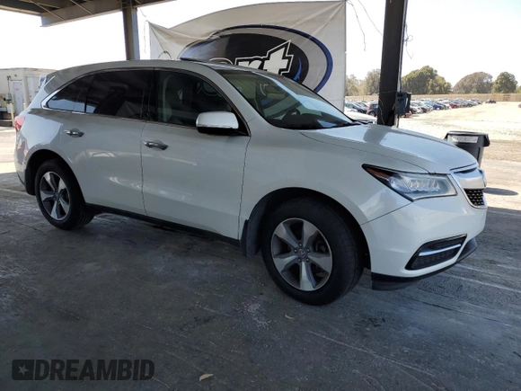 2016 Acura MDX with VIN 5FRYD4H21GB017596, listed as a Copart auction lot 60732925 with Not provided miles and Salvage title. Bid and sale history available at DreamBid. Image 4.
