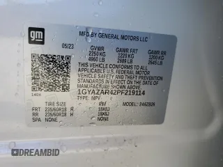 2023 Cadillac XT4 FWD Luxury with VIN 1GYAZAR42PF219114, listed as a Copart auction lot 61830125 with 23,508 mi miles and Salvage title. Bid and sale history available at DreamBid. Image 14.