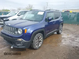 2018 Jeep Renegade Latitude with VIN ZACCJABB8JPG83883, listed as a IAAI auction lot 41940718 with 57,688 mi miles. Bid and sale history available at carsss.com. Image 2.