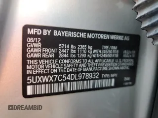 2013 BMW X3 xDrive35i with VIN 5UXWX7C54DL978932, listed as a Copart auction lot 54761135 with 59,042 mi miles and Salvage Title. Bid and sale history available at DreamBid. Image 13.
