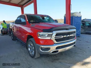 2019 Ram 1500 Big Horn/Lone Star with VIN 1C6SRFBT4KN622865, listed as a IAAI auction lot 41887932 with 73,513 mi miles. Bid and sale history available at carsss.com. Image 1.