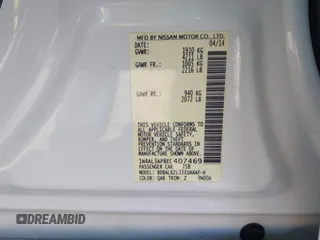 2014 Nissan Altima 2.5 with VIN 1N4AL3AP8EC407469, listed as a IAAI auction lot 41685709 with 106,295 mi miles. Bid and sale history available at carsss.com. Image 9.
