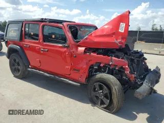 2020 Jeep Wrangler Unlimited Sport S с VIN 1C4HJXDG0LW186740, выставлен на аукционе Copart как лот 65562215 с пробегом 89 160 миль миль и На запчасти • Non repairable. История ставок и продаж доступна на DreamBid. Изображение 4.