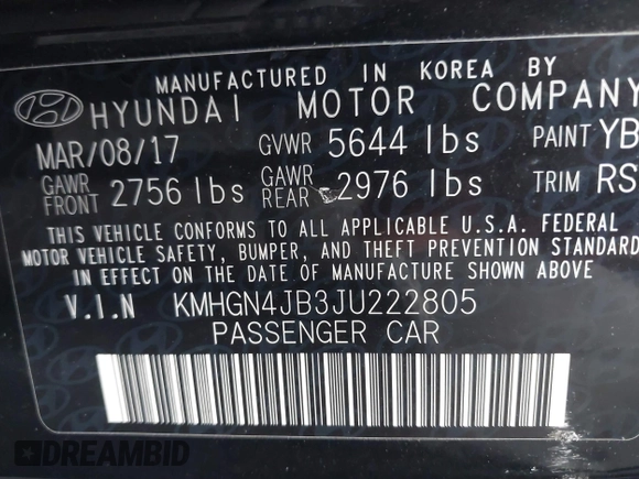 2018 Genesis G80 Sport z VIN KMHGN4JB3JU222805, wystawiony jako IAAI lot #41230894 z przebiegiem Nie podano mil oraz . Historia ofert i sprzedaży dostępna na DreamBid. Obrazek 9.
