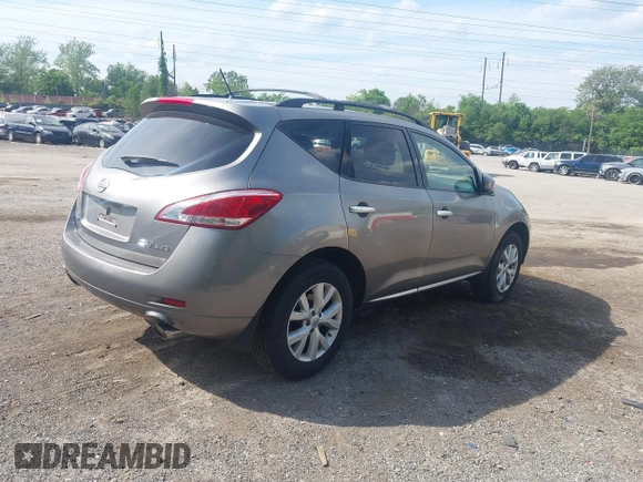 2012 Nissan Murano S with VIN JN8AZ1MWXCW209217, listed as a IAAI auction lot 42257746 with 125,637 mi miles and . Bid and sale history available at DreamBid. Image 4.