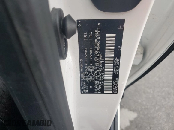 2020 Lexus LX 570 with VIN JTJDY7AX8L4316755, listed as a Copart auction lot 61222745 with 69,021 mi miles and Salvage title. Bid and sale history available at DreamBid. Image 13.