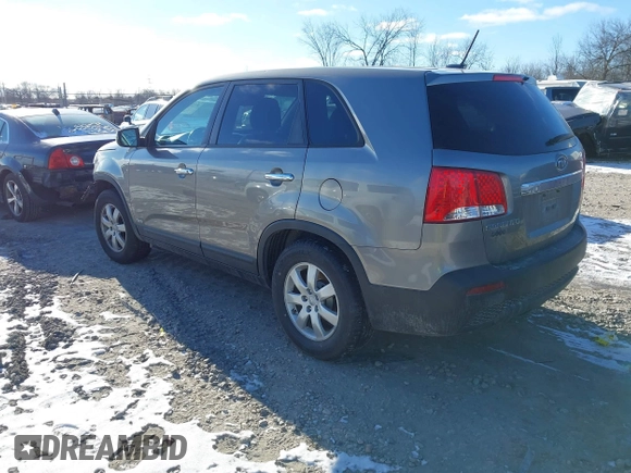 2012 Kia Sorento LX with VIN 5XYKTCA65CG240826, listed as a IAAI auction lot 41258709 with 1 mi miles. Bid and sale history available at carsss.com. Image 3.