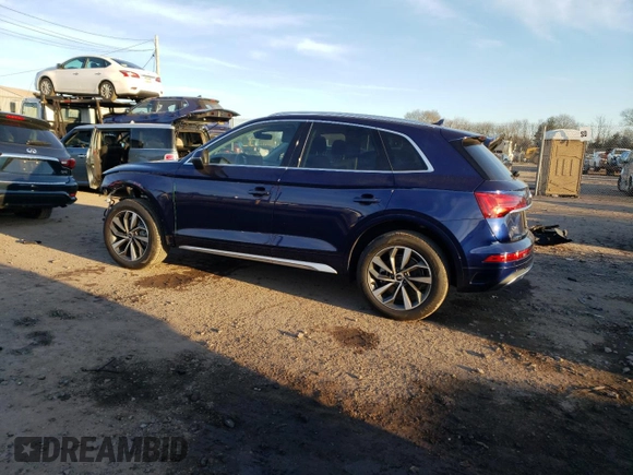 2021 Audi Q5 Premium with VIN WA1AAAFY7M2081443, listed as a Copart auction lot 73126172 with 24,795 mi miles. Bid and sale history available at carsss.com. Image 2.