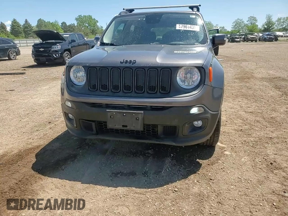 2017 Jeep Renegade Latitude with VIN ZACCJBBB2HPE66958, listed as a Copart auction lot 57961435 with 154,393 mi miles and Salvage title. Bid and sale history available at DreamBid. Image 13.