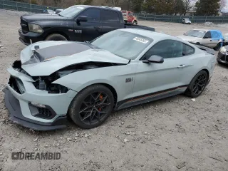 2021 Ford Mustang Mach 1 with VIN 1FA6P8R06M5551345, listed as a Copart auction lot 89345365 with 7,374 mi miles and Salvage Title. Bid and sale history available at carsss.com. Image 1.
