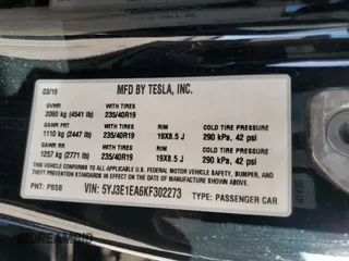 2019 Tesla Model 3 Mid Range with VIN 5YJ3E1EA6KF302273, listed as a Copart auction lot 46649115 with 120,412 mi miles and Salvage Title. Bid and sale history available at DreamBid. Image 14.