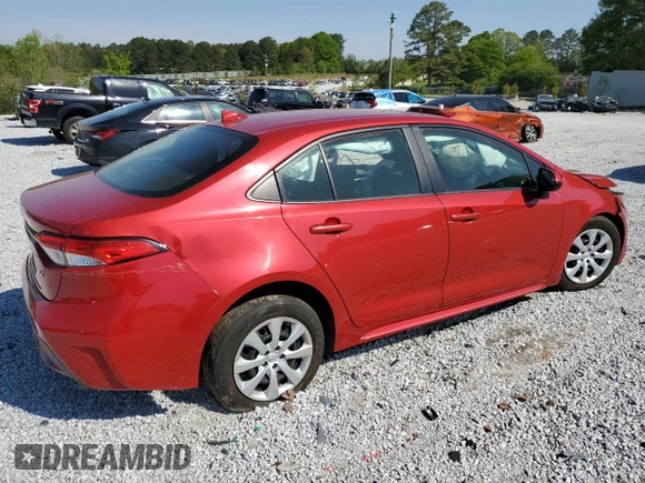 2020 Toyota Corolla LE with VIN JTDEPRAE2LJ086541, listed as a Copart auction lot 52226065 with 101,318 mi miles and Salvage Title. Bid and sale history available at carsss.com. Image 3.