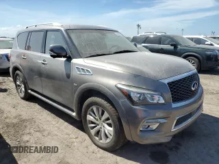 2017 Infiniti QX80 with VIN JN8AZ2NE9H9154311, listed as a Copart auction lot 74930154 with 0 mi miles and Salvage Title. Bid and sale history available at carsss.com. Image 4.