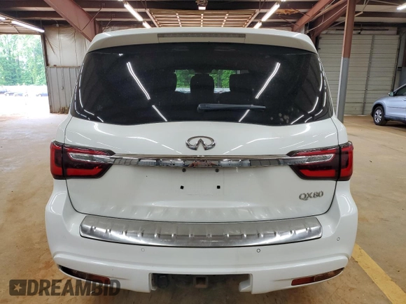 2019 Infiniti QX80 Luxe with VIN JN8AZ2NC0K9460111, listed as a Copart auction lot 53490725 with 148,061 mi miles and Salvage Title. Bid and sale history available at DreamBid. Image 6.