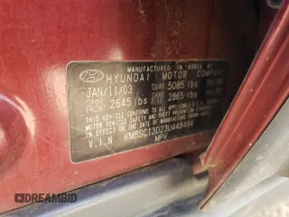 2003 Hyundai Santa Fe GLS with VIN KM8SC13D23U448494, listed as a Copart auction lot 62625224 with 7,094 mi miles and Salvage Title. Bid and sale history available at carsss.com. Image 13.