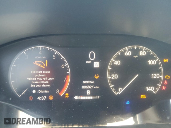 2024 Honda HR-V Sport with VIN 3CZRZ1H58RM752309, listed as a Copart auction lot 54977025 with 6,821 mi miles and Salvage title. Bid and sale history available at DreamBid. Image 9.