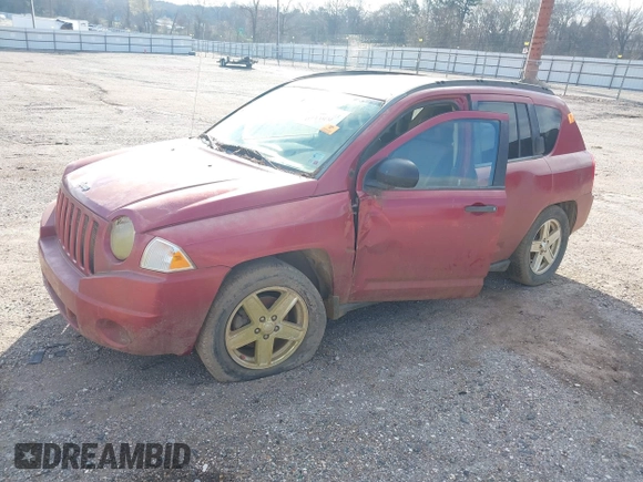 2007 Jeep Compass Sport with VIN 1J8FT47W17D190308, listed as a IAAI auction lot 41605793 with 1 mi miles. Bid and sale history available at carsss.com. Image 2.