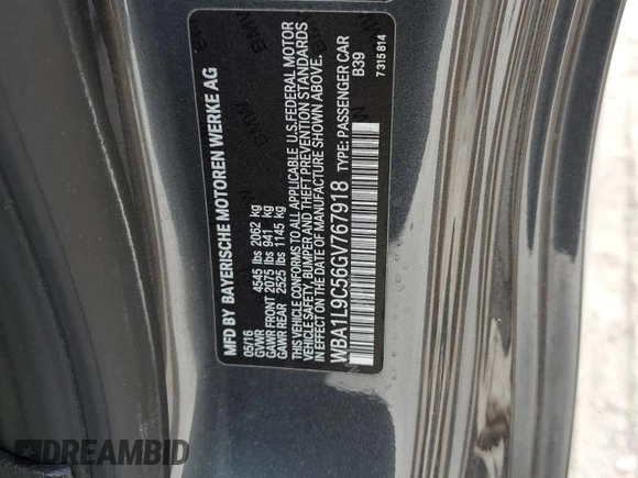 2016 BMW 2 Series 228i xDrive with VIN WBA1L9C56GV767918, listed as a Copart auction lot 88708505 with 69,110 mi miles and Salvage Title. Bid and sale history available at carsss.com. Image 12.