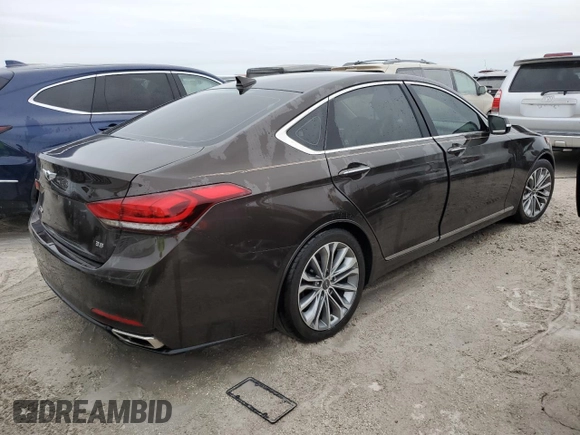 2017 Genesis G80 3.8L with VIN KMHGN4JE2HU177957, listed as a Copart auction lot 75120824 with 0 mi miles and Salvage Title. Bid and sale history available at carsss.com. Image 3.